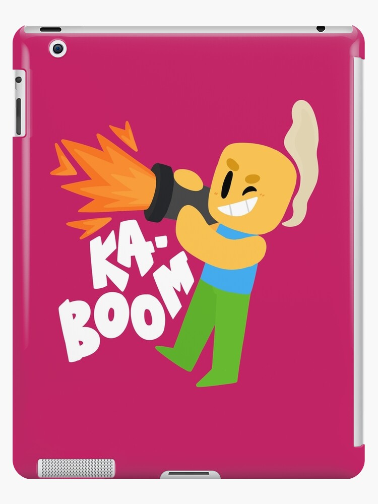Kaboom Roblox Inspired Animated Blocky Character Noob T Shirt Ipad Case Skin By Smoothnoob Redbubble - how to wear t shirts on roblox ipad