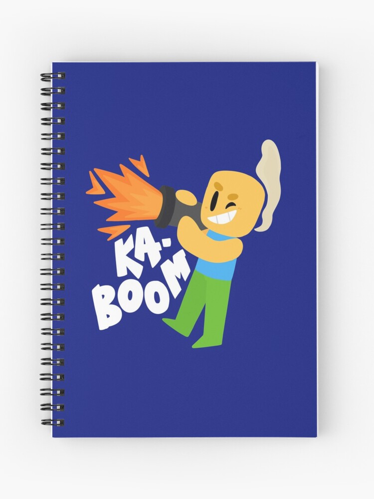 Kaboom Roblox Inspired Animated Blocky Character Noob T Shirt Spiral Notebook - 