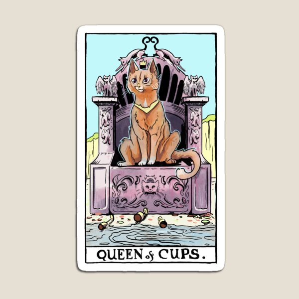 Item preview, Cat Tarot | Queen of Cups designed and sold by Mobiele.Eenheid.