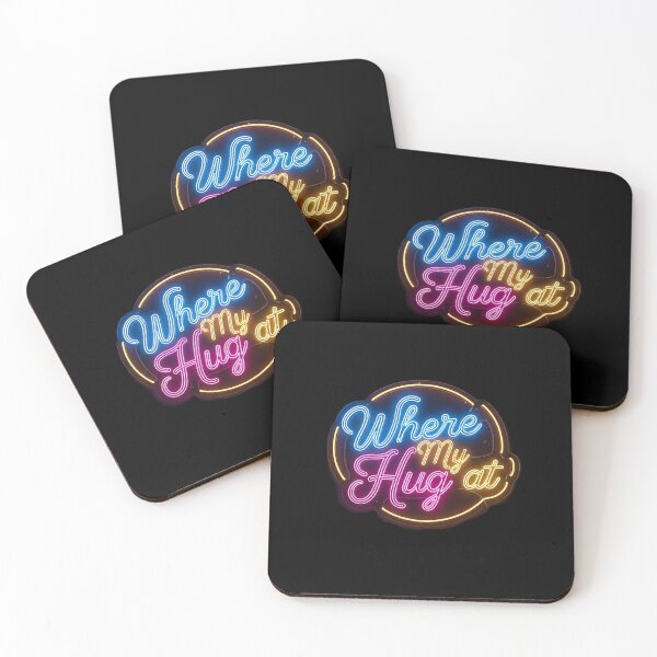Item preview, "Where My Hug at" Retro Neon Sign Art designed and sold by DMNindustries.