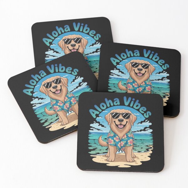 Item preview, Aloha Vibes Golden Retriever designed and sold by DropRomance.