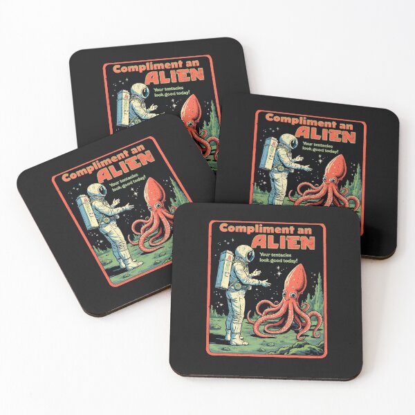 Item preview, Compliment an Alien - Retro Sci-Fi Humorous Design designed and sold by Vintagenaut Co..