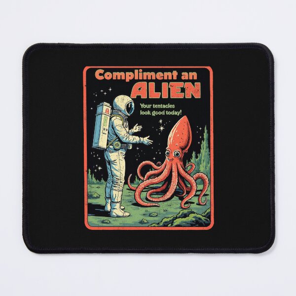Item preview, Compliment an Alien - Retro Sci-Fi Humorous Design designed and sold by Vintagenaut Co..