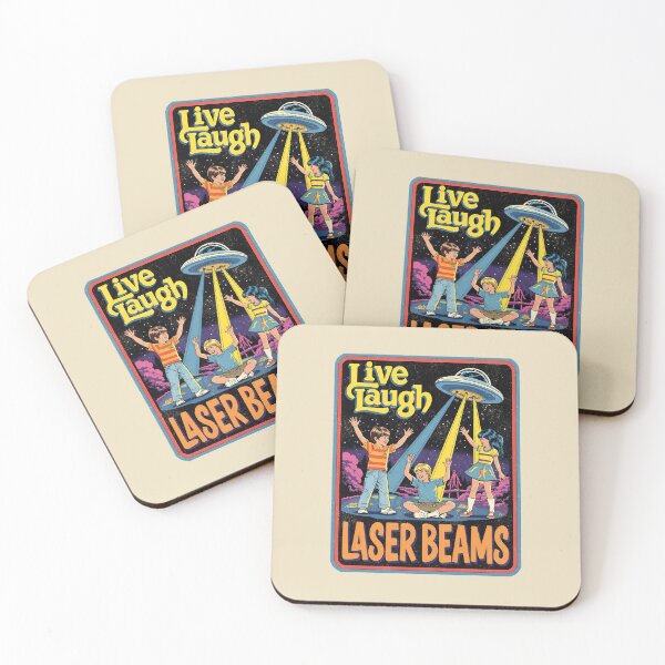 Item preview, Live, Laugh, Laser Beams - Funny Retro UFO Design designed and sold by Vintagenaut Co..