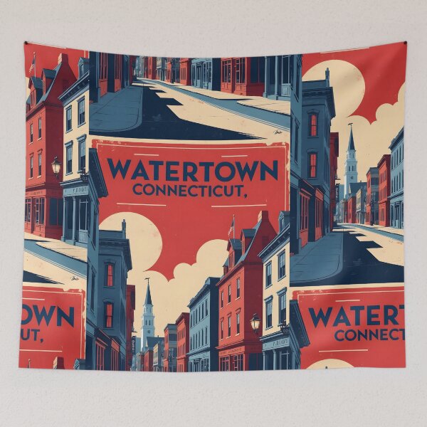 Item preview, Watertown Connecticut 1950s USA Vintage Travel Tourism designed and sold by TravelersGems.