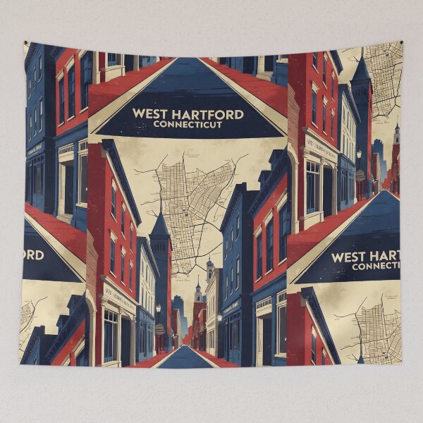Item preview, West Hartford Connecticut 1950s USA Vintage Travel Tourism designed and sold by TravelersGems.