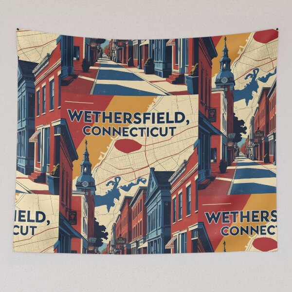 Item preview, Wethersfield Connecticut 1950s USA Vintage Travel Tourism designed and sold by TravelersGems.