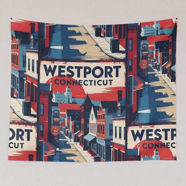 Item preview, Westport Connecticut 1950s USA Vintage Travel Tourism designed and sold by TravelersGems.