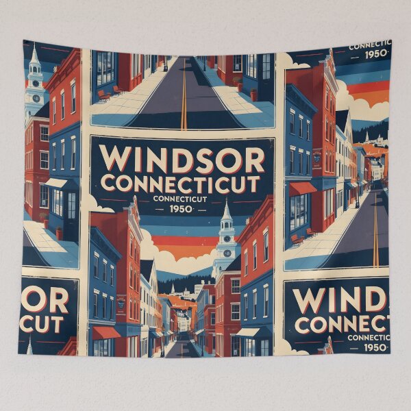 Item preview, Windsor Connecticut 1950s USA Vintage Travel Tourism designed and sold by TravelersGems.