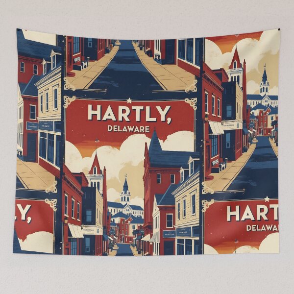 Item preview, Hartly Delaware USA Vintage Travel Tourism designed and sold by TravelersGems.