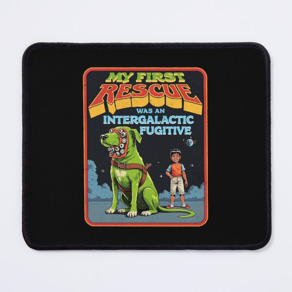 Item preview, My First Rescue Was an Intergalactic Fugitive - Retro Sci-Fi Dog Design designed and sold by Vintagenaut Co..