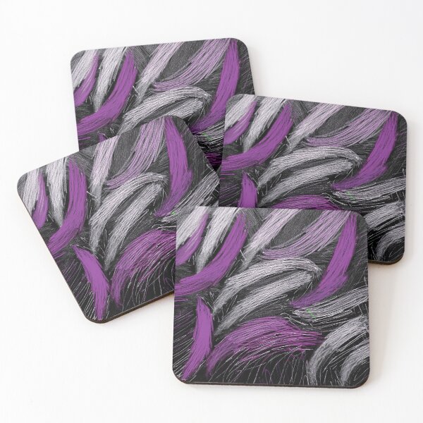 Item preview, Silver Charcoal and Purple Pencil Scribble Pattern on Deep Black Background designed and sold by mrpropcake.