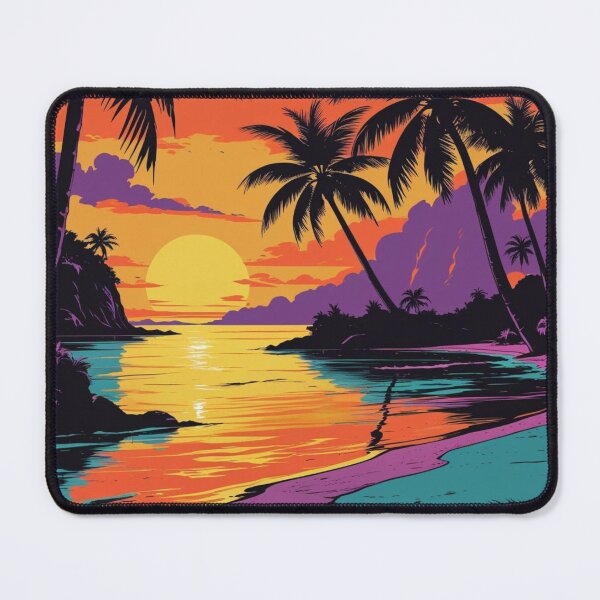 Item preview, Vibrant Retro Beach Sunset with Neon Palm Trees designed and sold by Uniquely Yours.