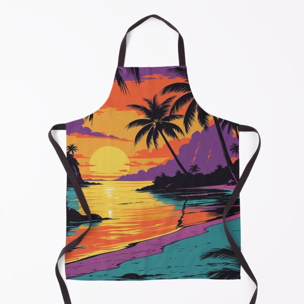 Item preview, Vibrant Retro Beach Sunset with Neon Palm Trees designed and sold by Uniquely Yours.