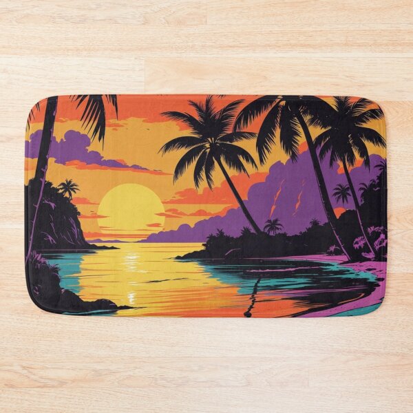 Item preview, Vibrant Retro Beach Sunset with Neon Palm Trees designed and sold by Uniquely Yours.
