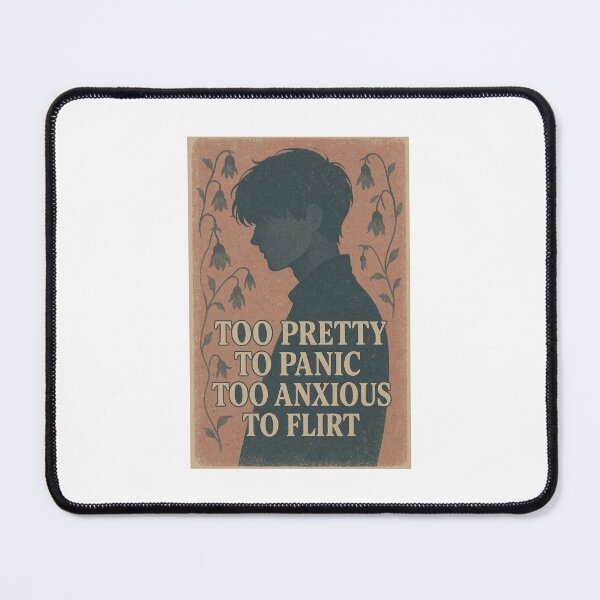 Item preview, Too Pretty to Panic, Too Anxious to Flirt – Sadcore Retro Silhouette Sticker designed and sold by CosmicDan..