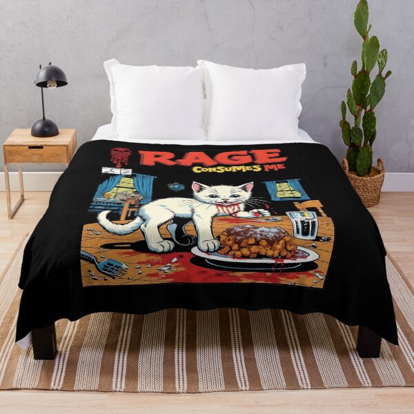 Item preview, Rage Consumes Me - Funny Retro Cat Comic Design designed and sold by Vintagenaut Co..