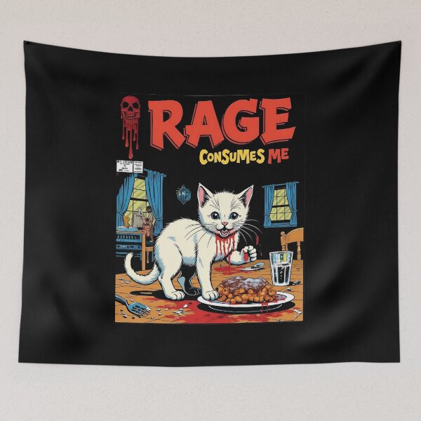 Item preview,  Rage Consumes Me - Funny Retro Cat Comic Design designed and sold by Vintagenaut Co..