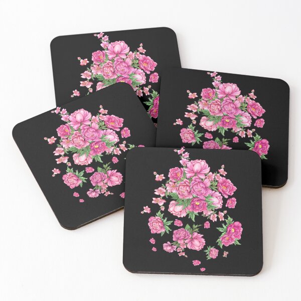 Item preview, Black and Pink Peonies Bouquet designed and sold by NPrintsDesign.