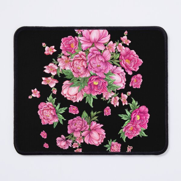 Item preview, Black and Pink Peonies Bouquet designed and sold by NPrintsDesign.
