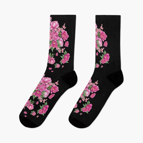 Item preview, Black and Pink Peonies Bouquet designed and sold by NPrintsDesign.