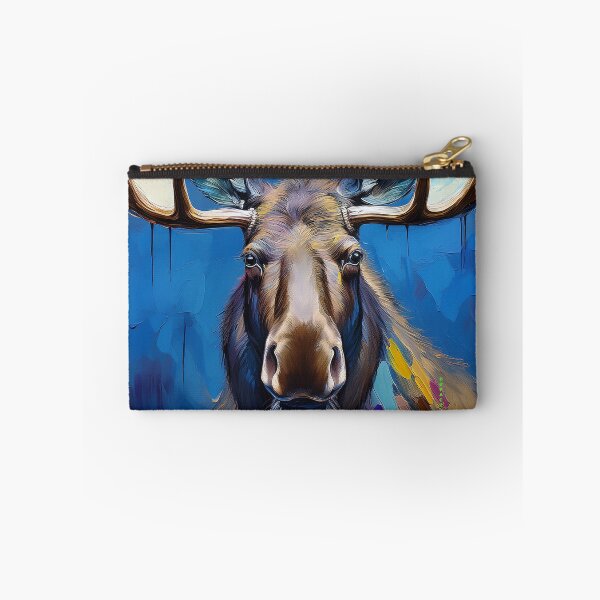Item preview, Moose Portrait with Broad Oil Paint Strokes in Muted Natural Tones designed and sold by mrpropcake.