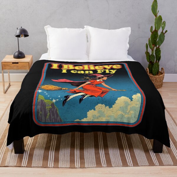 Item preview, I Believe I Can Fly - Retro Witch Flying Design designed and sold by Vintagenaut Co..