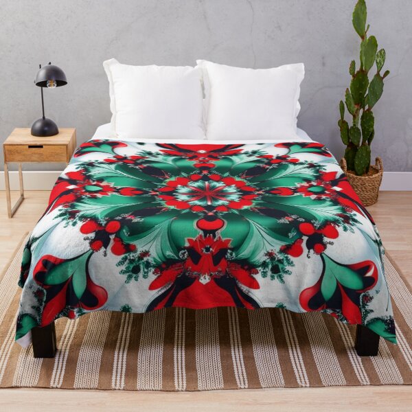 Item preview, Holiday Frost – Christmas Fractal Mandala in Red, Green & White designed and sold by Harmonic_Layers.
