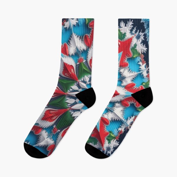 Item preview, Nordic Star – Christmas Fractal Mandala in Red, Green, Blue & White designed and sold by Harmonic_Layers.