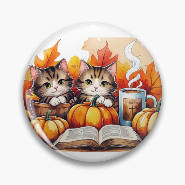 Item preview, Fall kittens, pumpkins and Bible | John 3:16 coffee mug designed and sold by GraceNoted.