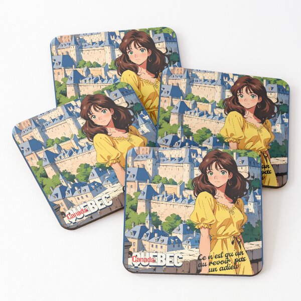 Item preview, Retro Anime Girl from Quebec Canada Vintage Travel Romantic Quote designed and sold by Kawaii-Sky.