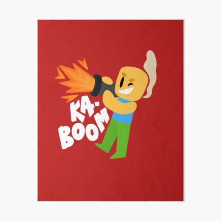 Kaboom Roblox Inspired Animated Blocky Character Noob T Shirt Art Board Print By Smoothnoob Redbubble - emo angel roblox