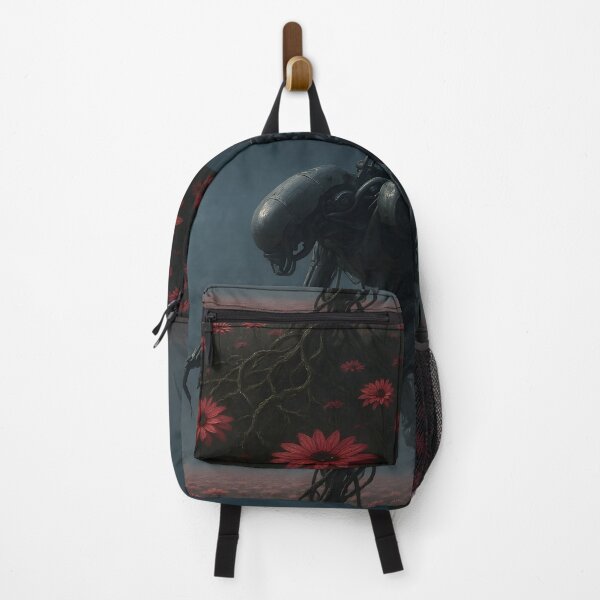 Item preview, Alien Horror Creature in Flower Field designed and sold by SassyArtistry.