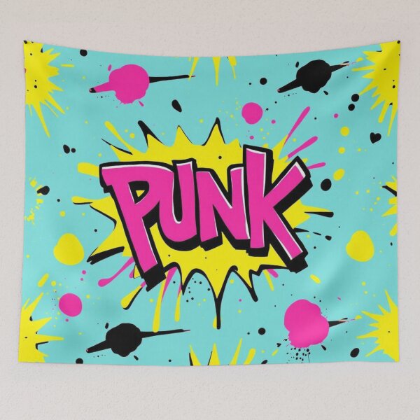 Item preview, Loud Pink Yellow Blue Punk Graffiti designed and sold by UNK-Fatigues.