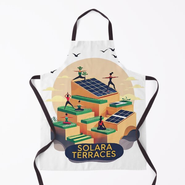 Item preview, Solara Terraces – Rooftop Farming & Sunset Yoga | Eco Cityscape Vector Art designed and sold by LoliDesignShop.