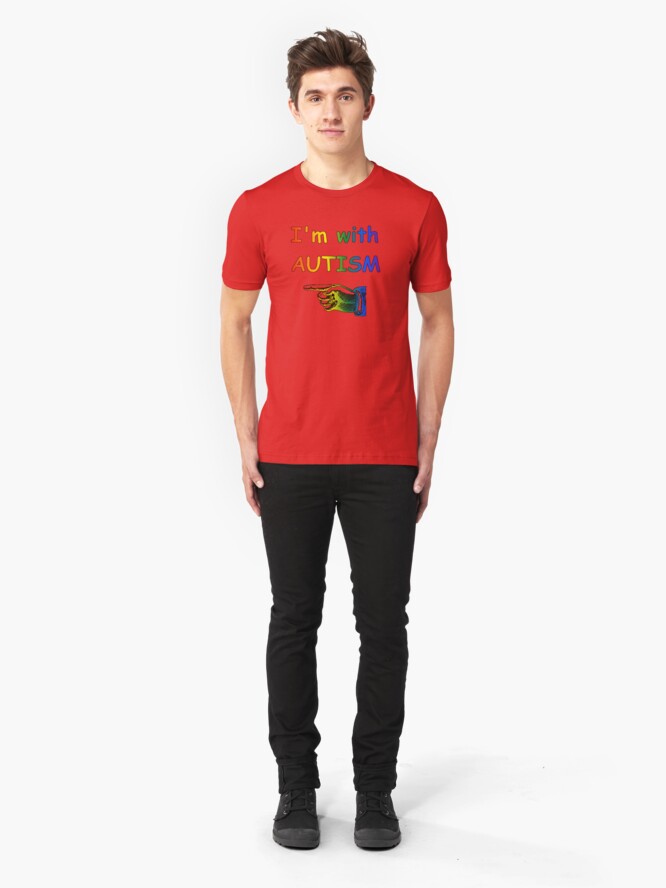 Alternate view of I'm with Autism Slim Fit T-Shirt
