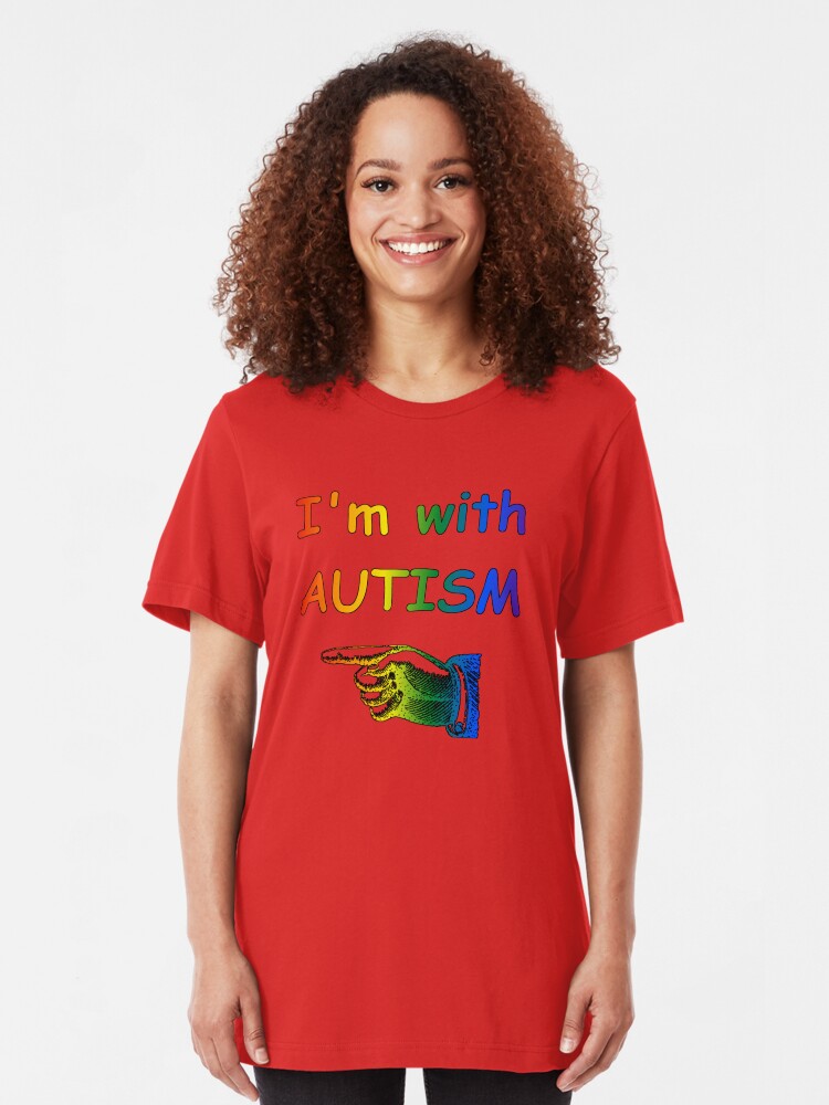 Alternate view of I'm with Autism Slim Fit T-Shirt