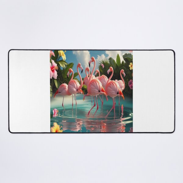 Item preview, Synchronized Flamingo Ballet in Turquoise Paradise designed and sold by Max Store.