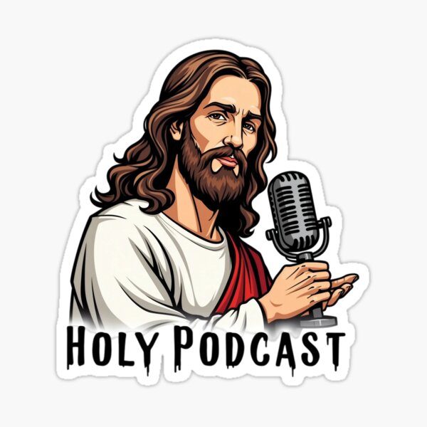 Item preview, Holy Podcast | Faith-Inspired Podcast Lover Design | Spiritual Audio Enthusiast Typography designed and sold by PaintedPixels01.