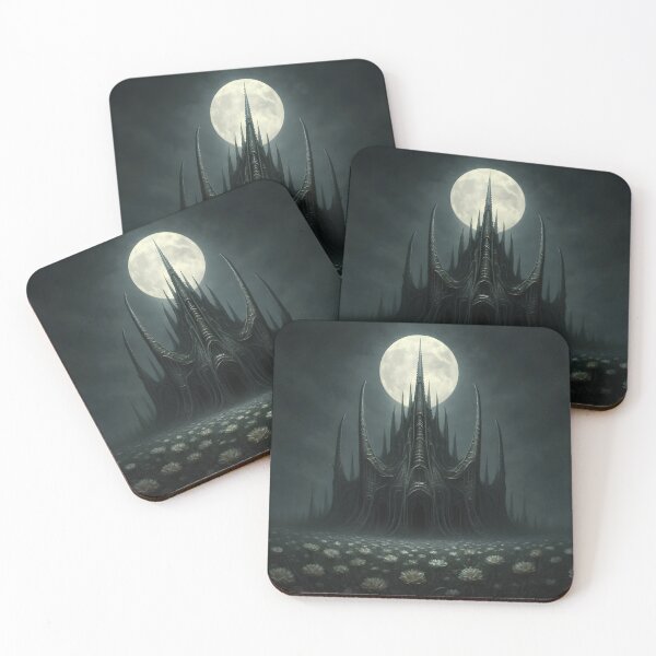 Item preview, Gothic Alien Cathedral in Moonlit Field designed and sold by SassyArtistry.