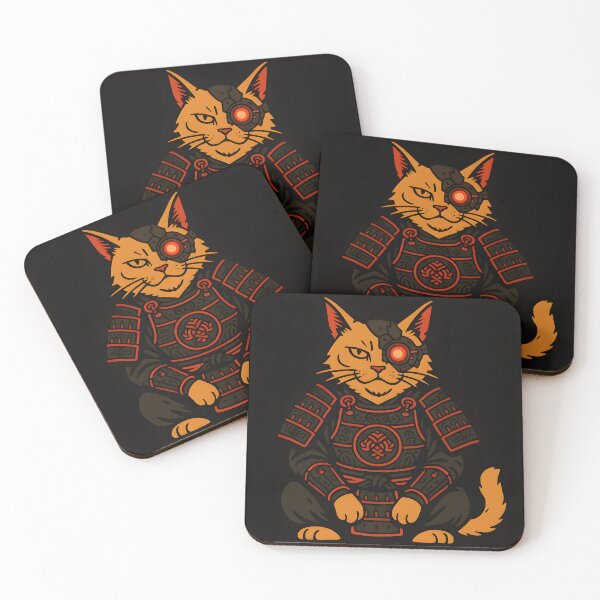 Item preview, Cyber Samurai Cat with Armor designed and sold by SassyArtistry.