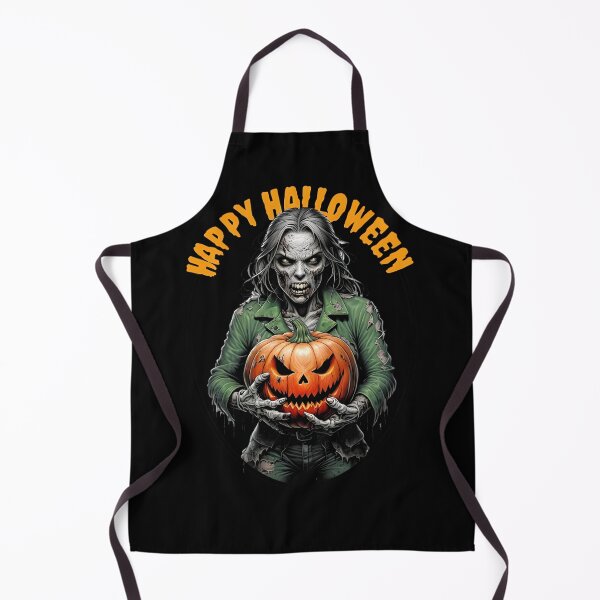 Item preview, Zombie Woman with Pumpkin - Happy Halloween! designed and sold by NightTimeJ.