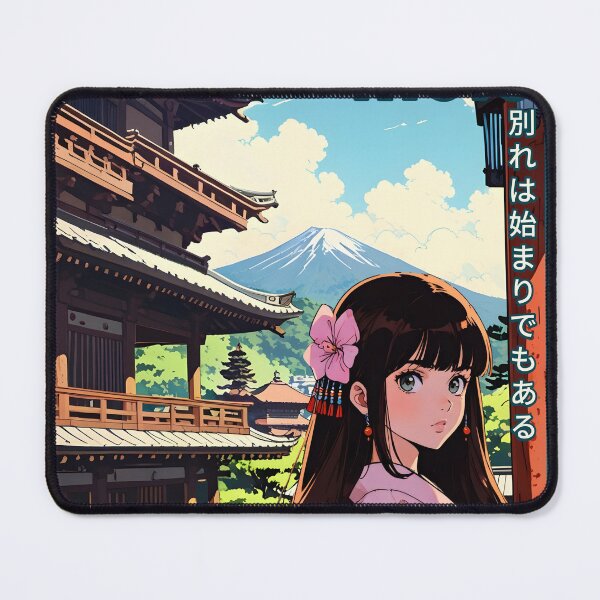 Item preview, Retro Anime Girl from Kyoto Japan Vintage Travel Romantic Quote designed and sold by Kawaii-Sky.