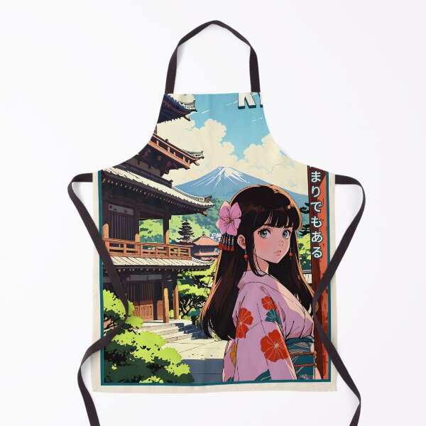 Item preview, Retro Anime Girl from Kyoto Japan Vintage Travel Romantic Quote designed and sold by Kawaii-Sky.
