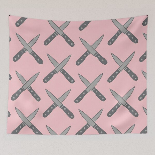 Item preview, Edgy Knife Pattern on Pink designed and sold by SassyArtistry.