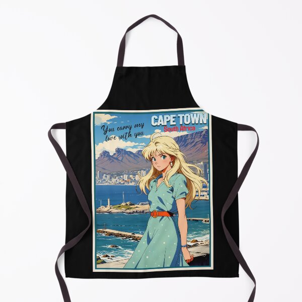 Item preview, Retro Anime Girl from Cape Town South Africa Vintage Travel Romantic Quote designed and sold by Kawaii-Sky.
