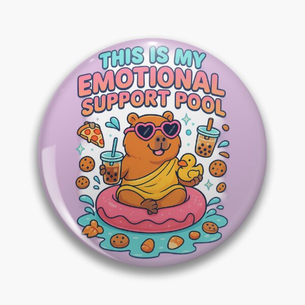 Item preview, Capybara in Floaty With Iced Coffee Emotional Support Pool designed and sold by AnotherFemaleHuman.