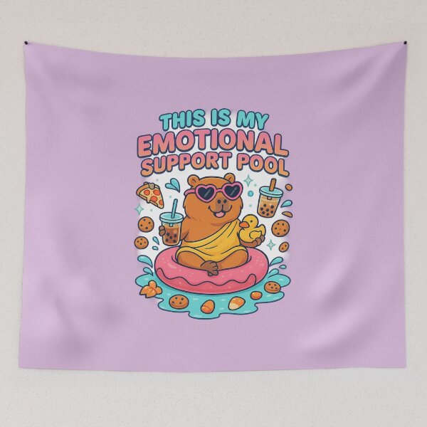 Artikelvorschau, Capybara im Floaty mit Eiskaffee-Pool zur emotionalen Unterstützung entworfen und verkauft von AnotherFemaleHuman.