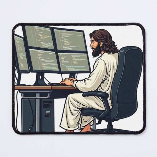 Item preview, Coder Jesus | Funny Christian Tech Shirt for Programmers and Faithful Developers designed and sold by PaintedPixels01.