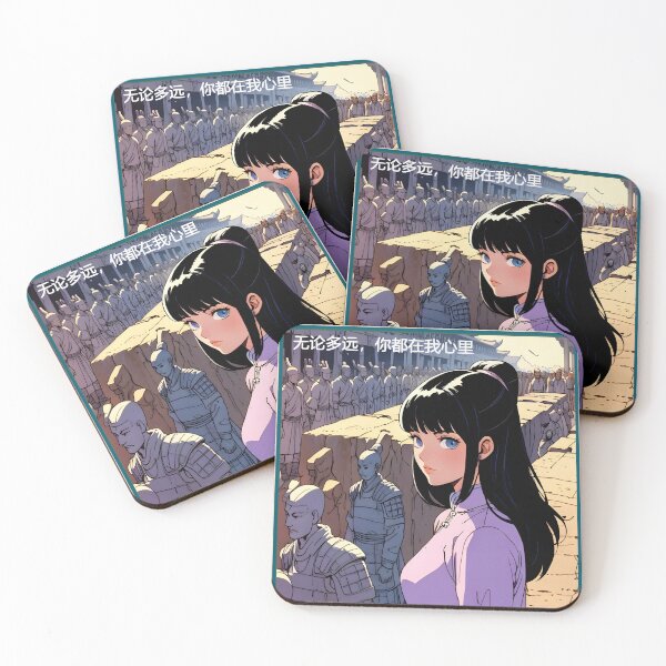 Item preview, Retro Anime Girl from Xi'an China  Vintage Travel Romantic Quote designed and sold by Kawaii-Sky.